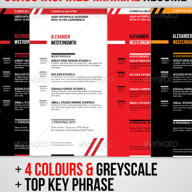 Print Design: Swiss Minimal Style Professional Clean Resume CV